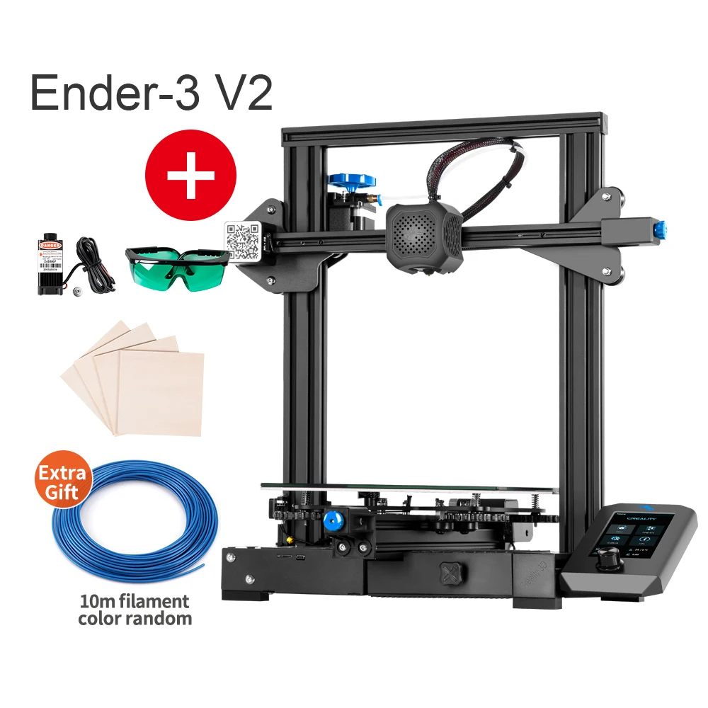 Ender-3 V2 3D Printer Slilent Mianboard TMC2208 UI&4.3Inch Color Lcd Carborundum Glass Bed Creality Printer 3D large 3d printer 3D Printers