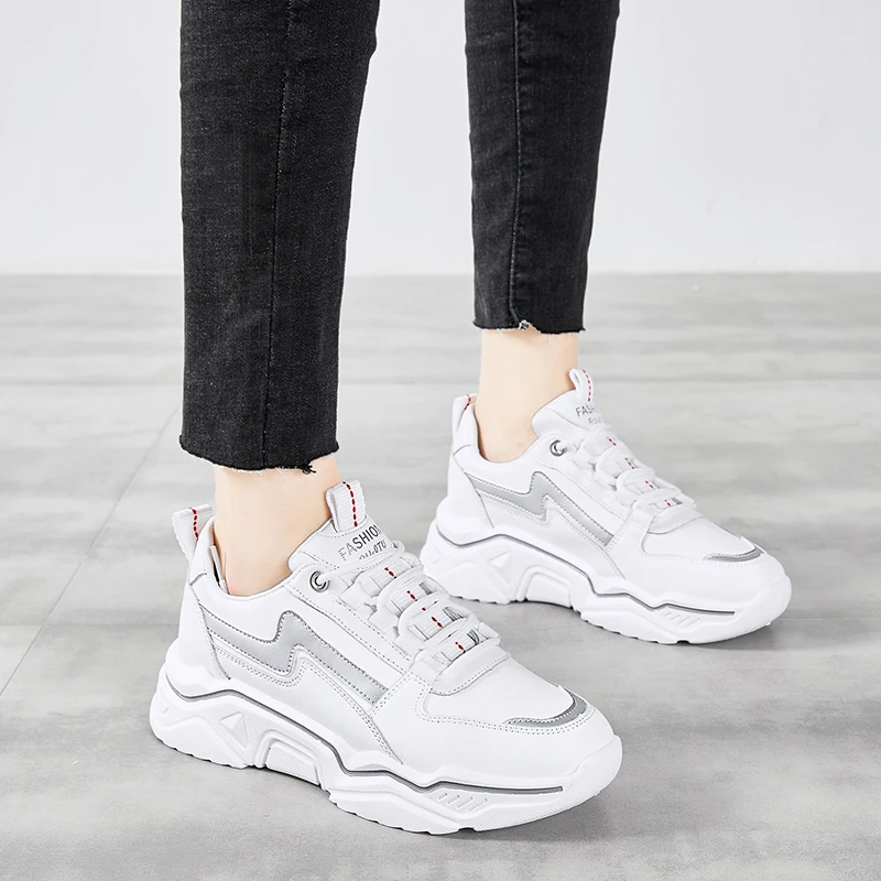 women sport running shoes girls dance outdoor sneakers designer platform korean ladies walking moccasins outdoor breathable flat (132)