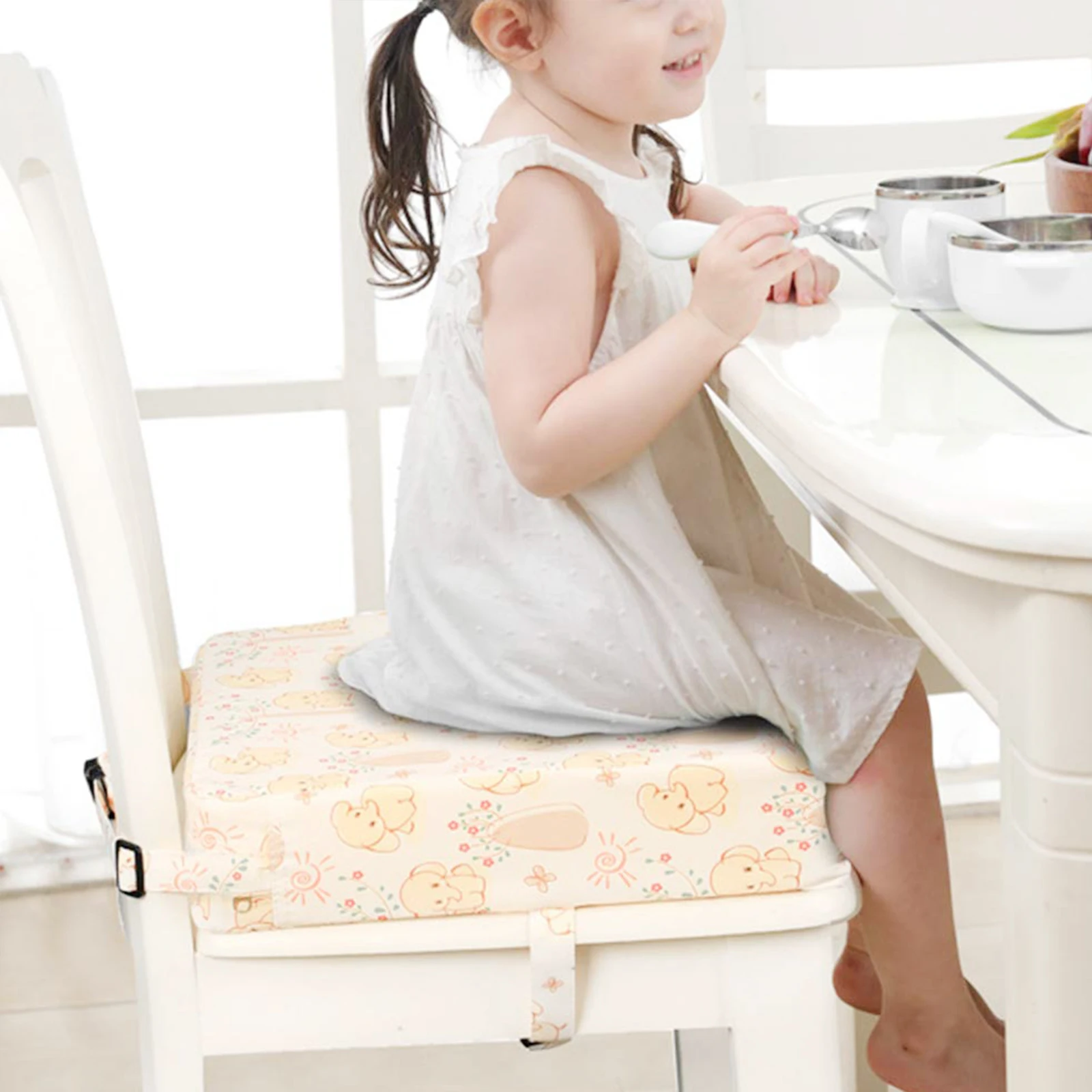 Asiento elevador ajustable para silla infantil, cojín para comedor silla de paseo extraíble