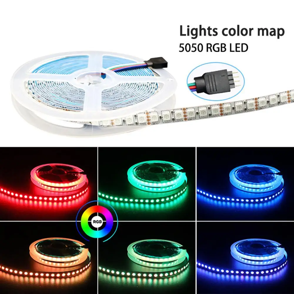 Светодиодная лента 5050 RGB белый/теплый белый DC 12V гибкий светильник/RGB теплый 120