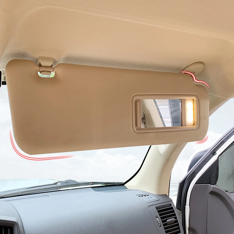 

For 2010 Toyota Land Cruiser 150 Modified Sun Visor Windshield Main Co-Pilot Cosmetic Mirror LED Light Original Accessories
