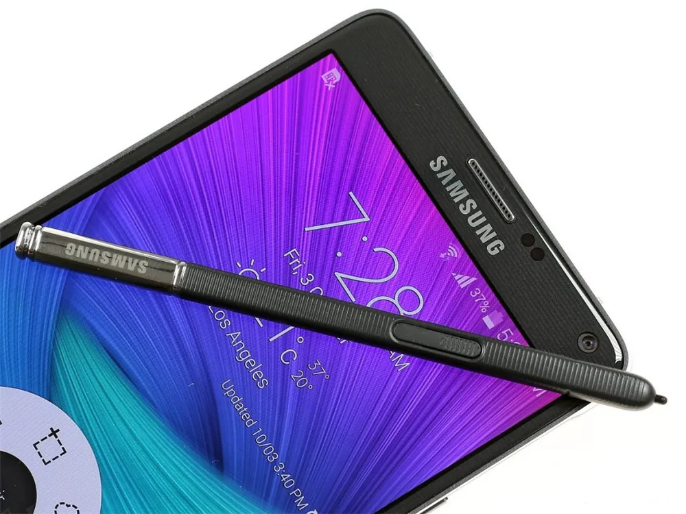 Разблокированный samsung Galaxy Note4 N910C четырехъядерный 5,7 дюймов 32 Гб Поддержка NFC с отпечатком пальца в мобильном телефоне