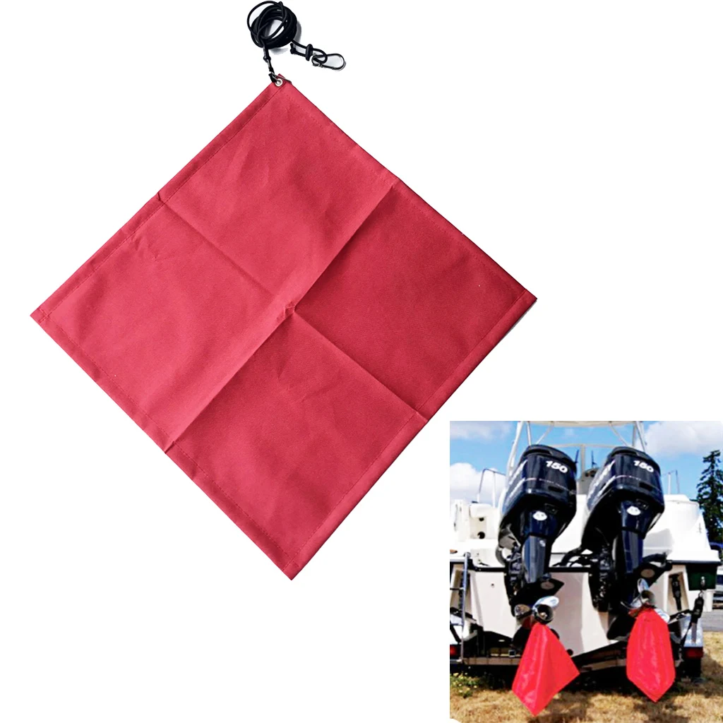 Performance Red Flag Kayak Boat Flag Marker Safety Travel Flag 45 x 45cm Red