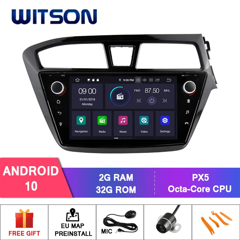 WITSON Android 10 автомобильный DVD GPS для HYUNDAI I20 2015 навигатор 4 ГБ ОЗУ + 32 Гб FLASH 8 Octa Core DVR/WIFI