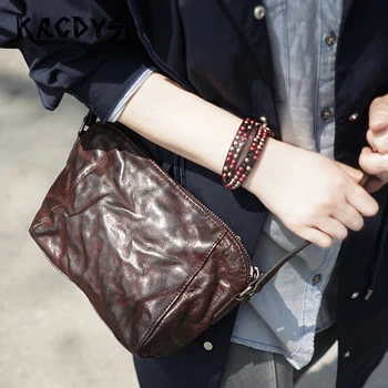 

Natural Cow Leather High Quality Women Crossbody Bag Handmade Retro Messenger Shoulder Bag Ladies Casual Sling Bag Satchel Purse