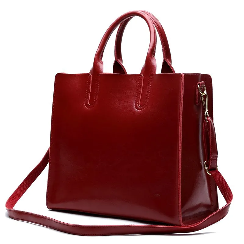 

Oil Wax Cowhide Women's One-Shoulder Handbag Bag 2019 New Style WOMEN'S Leather Bags Large Bag Large Capacity Cross Border Hot S