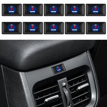 

10PCS 3D Car Styling Decorative Epoxy Resin Emblem Badge Sticker Decals For Saab 93 95 Saab 9-3 9-5 900 9000 Auto Accessories