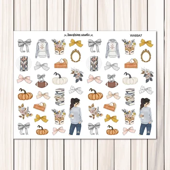 

7sheets/pack Autumn style Weekly Label Decorative Sticker DIY Planner Diary Scrapbooking Album Stickers