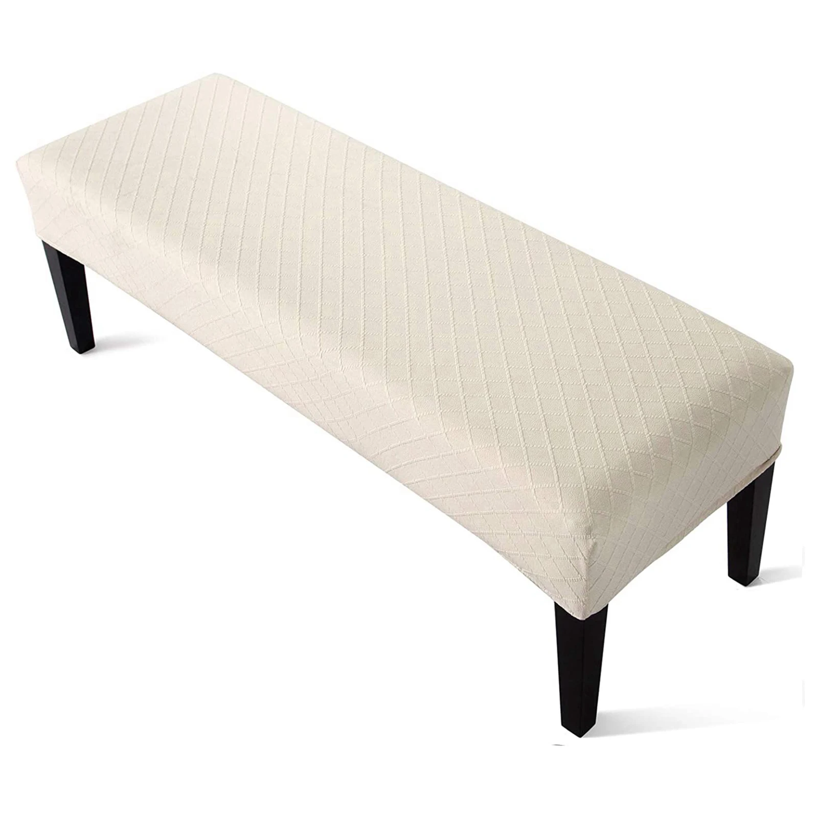 Dining Bench Slip Cover Long Stool Seat Protector Stretch Removable Dustproof