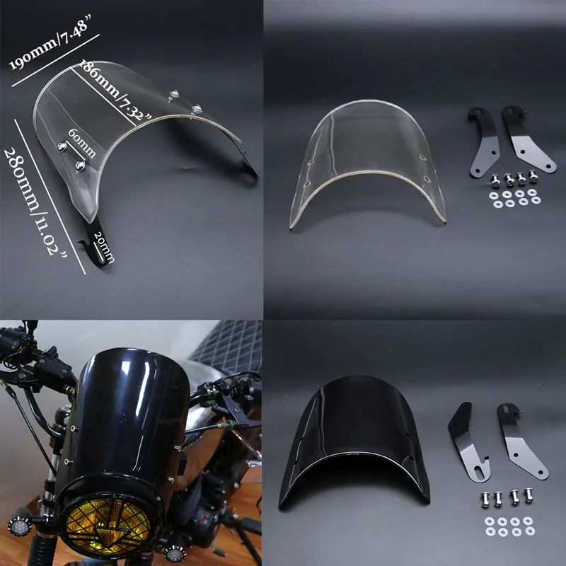 

Universal Motorcycle Windshield Airflow Adjustable Windscreen Wind Deflector for Kawasaki BMW Yamaha Honda Harley KTM SUZUKI