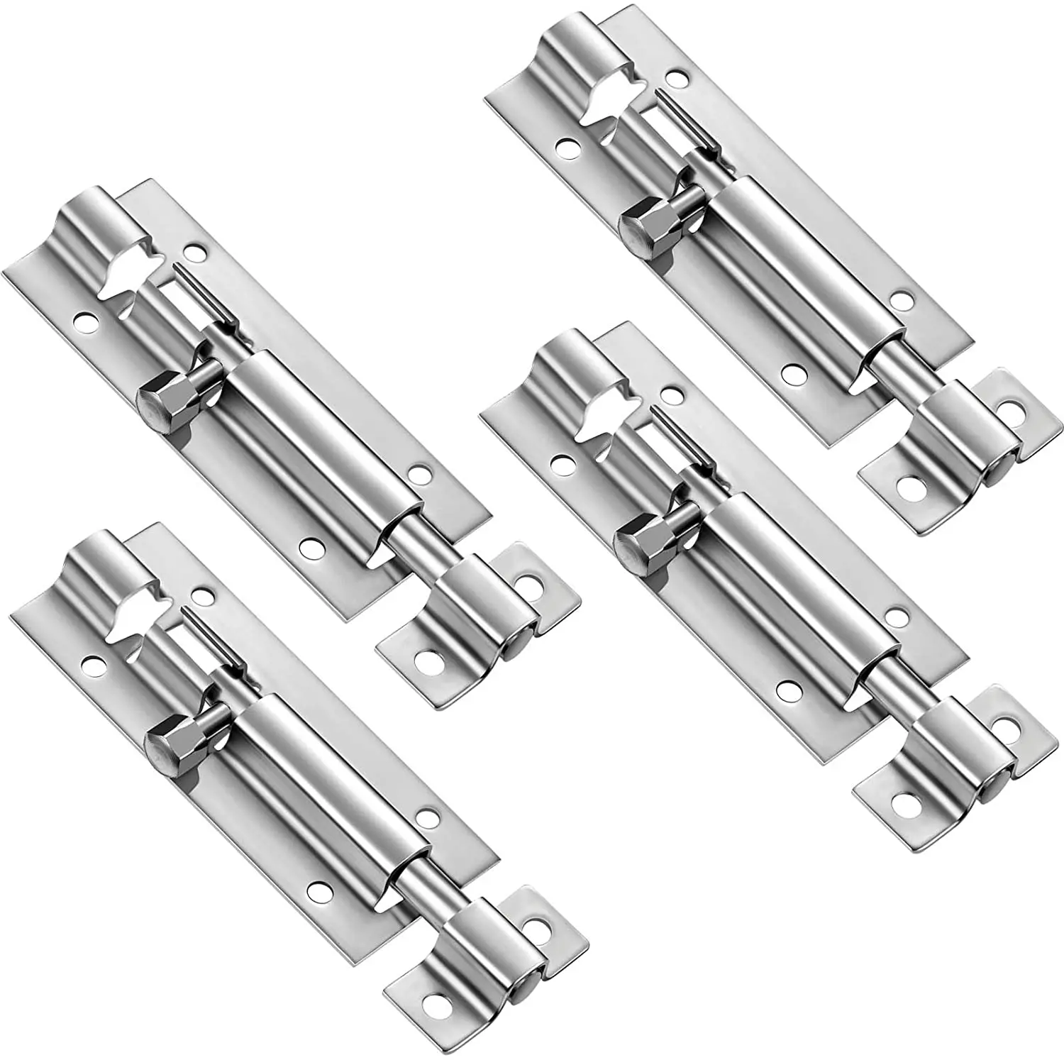 

4 Pack 3 inch Door Security Slide Latch Lock Barrel Bolt Latch Slide Door Bolt Stainless Steel Sliding Door Latch with Screws