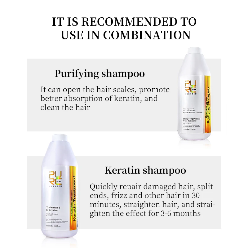 purc purificando shampoo queratina cabelo teatment shampoo limpeza profunda produtos de salão de cabelo profissional