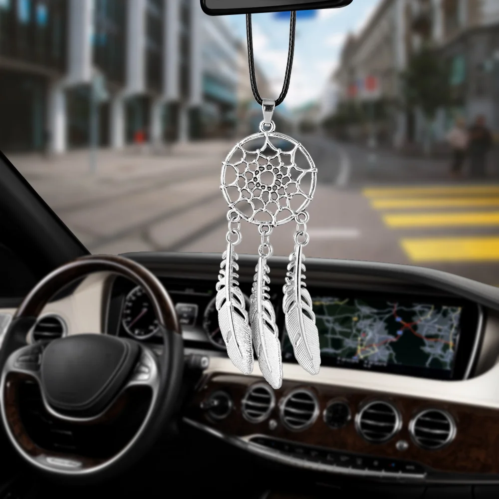 Dream Catcher Car Accessory Interior For Girls Car Mirror Hanging Pendant In Auto Ethnic Home Decor Lucky Car Ornaments Styling