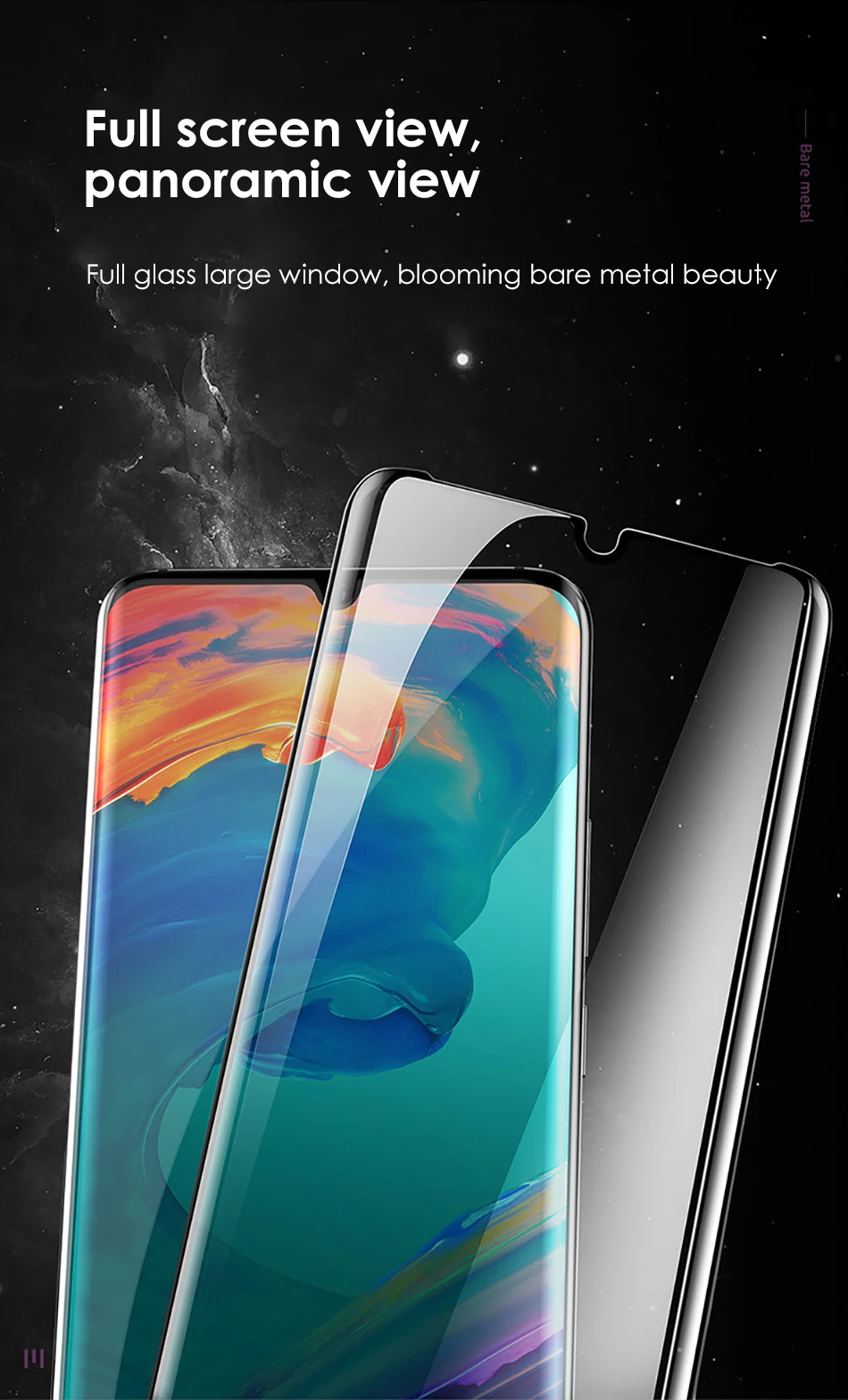 Benks XPRO+AGC Full Protective Tempered Glass For Huawei P30 Pro HD Curved Edge 0.3mm Thin Front Screen Protector Tempered Film