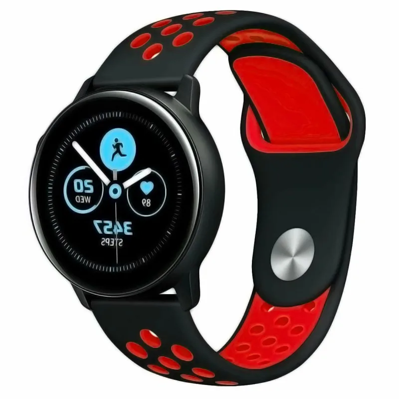 22 мм 20 мм спортивный ремешок для samsung Galaxy Watch активный силиконовый браслет активный 2 полосы S2 S3 42 мм 46 мм ремешок для Huami huawei gt 2