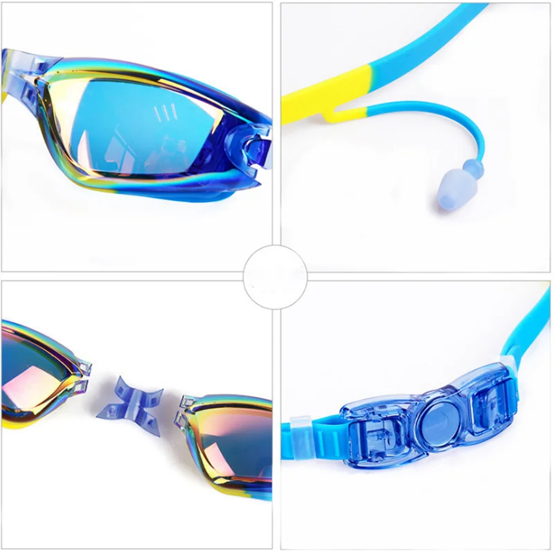 Swimming Goggles Kids Swim Cap Set Ears Plug for Children