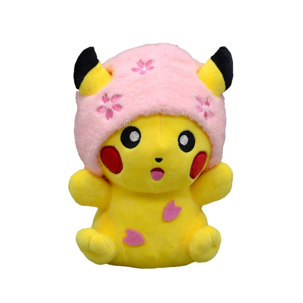 Takara Tomy мягкая игрушка Pokemon плюшевые куклы Stoffed Пикачу 10 шт./компл. вишня в цвету Кепки прекрасная игрушка для детей