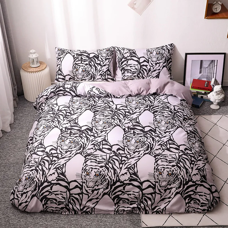 White Tiger Printed Bedding Set King Comforter Set 3d Digital