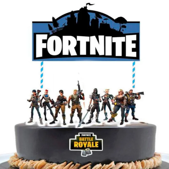 Birthady-Globos de aluminio fortnite para fiesta, cartel para pastel DIY, decoración, Globos de aire Chico, regalo para niños