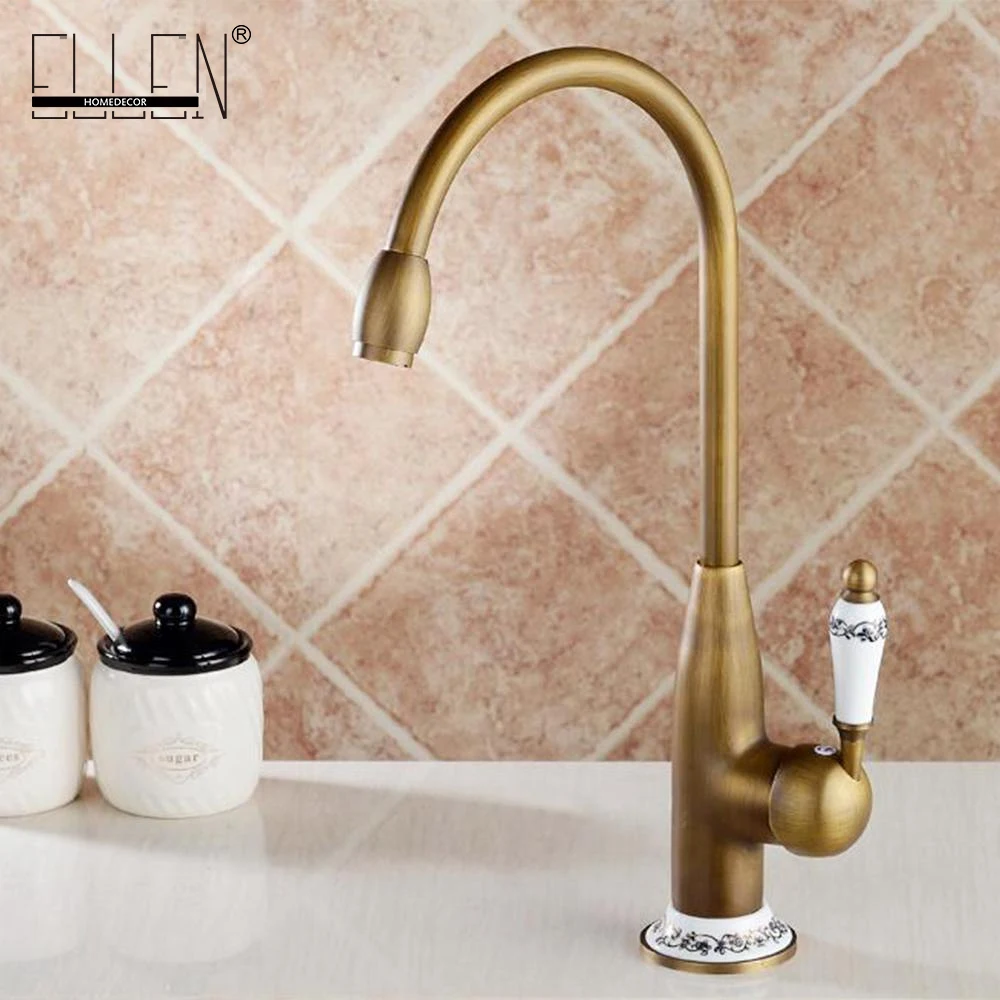  Vidric Kitchen Faucets Antique Bronze Faucet for Kitchen Mixer Tap With Ceramic Crane Cold And Hot  - 4000289035223