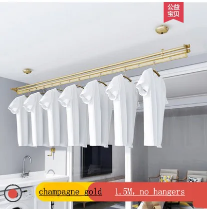 1.5M no hanger Подъемная стойка для прачечной, Балконная ручная стойка для прачечной, двухполюсная домашняя Автоматическая охлаждающая стойка для белья - Цвет: 1.5M no hanger