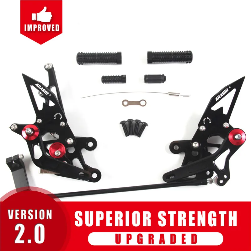 Араши регулируемая подножка подножки для YAMAHA FZ1 2006- Rider Rearset ФЗ 1 2007 2008 2009 2010 2011 2012 2013 FZ8 - Цвет: Black