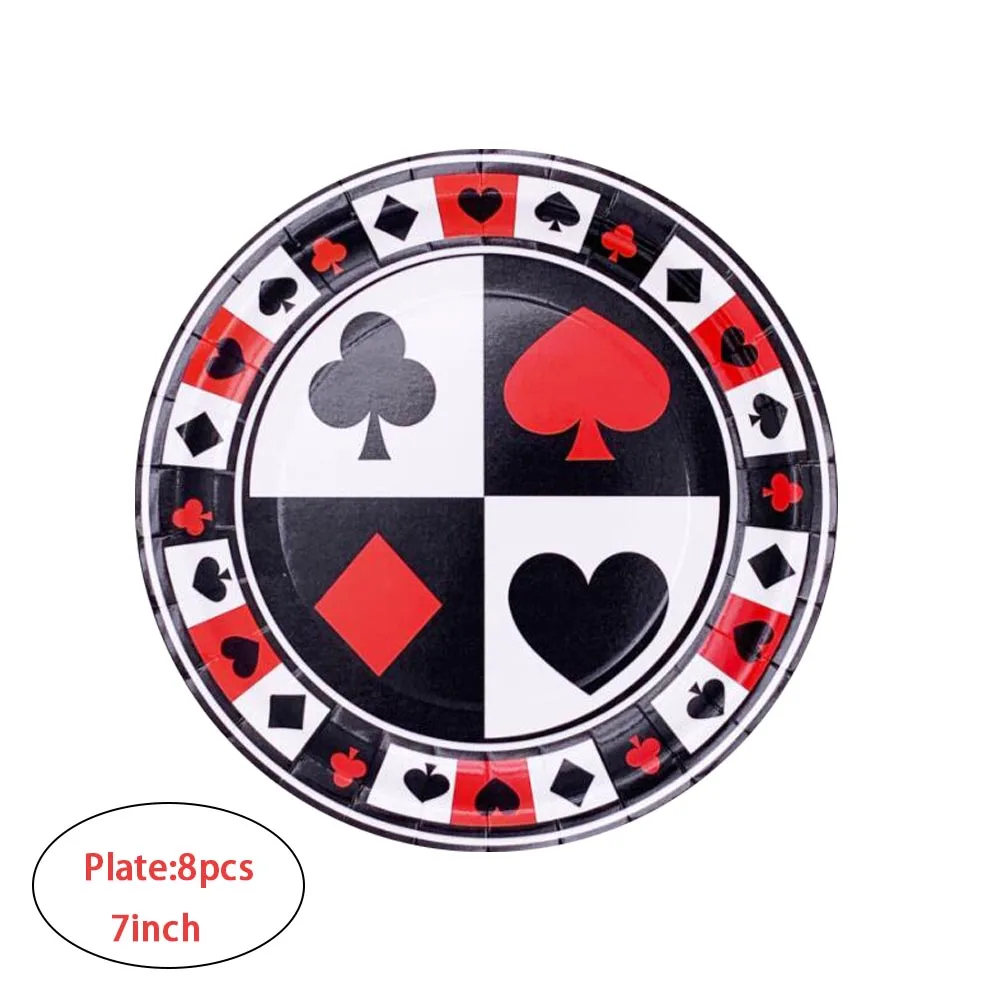 New Poker Party Christmas Set PARTY Birthday Products Decorative Tableware Paper Cup Paper Tray