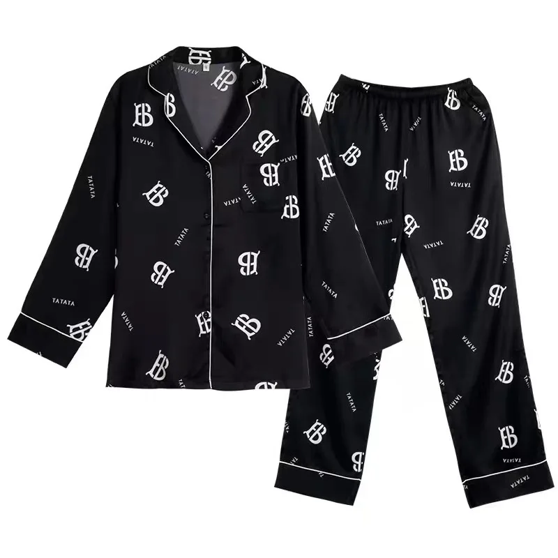 

Fiklyc Explosion Women Ice And Snow Silk Summer Long-Sleeved Trousers Home Service High-Grade Silk Pajamas Cardigan