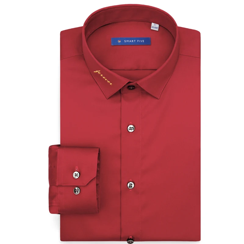 Smart Five рубашки мужские Camisa Masculina Social приталенные деловые формальные мужские рубашки с длинным рукавом 6XL хлопковые вечерние рубашки