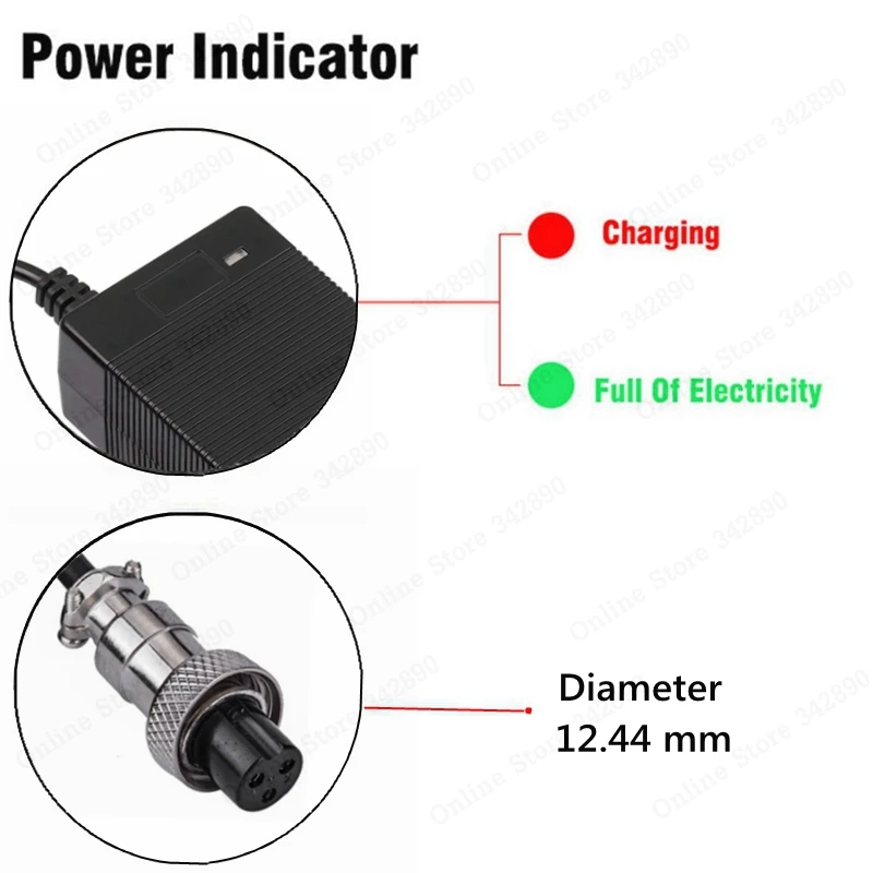 2A 29,4 V зарядное устройство для 24V 25,2 V 25,9 V 29,4 V фотоаппаратов моментальной печати 7S литий-полимерный аккамулятор, 29,4 V зарядное устройство для е-байка зарядное устройство 3-зубец встроенный разъем M16