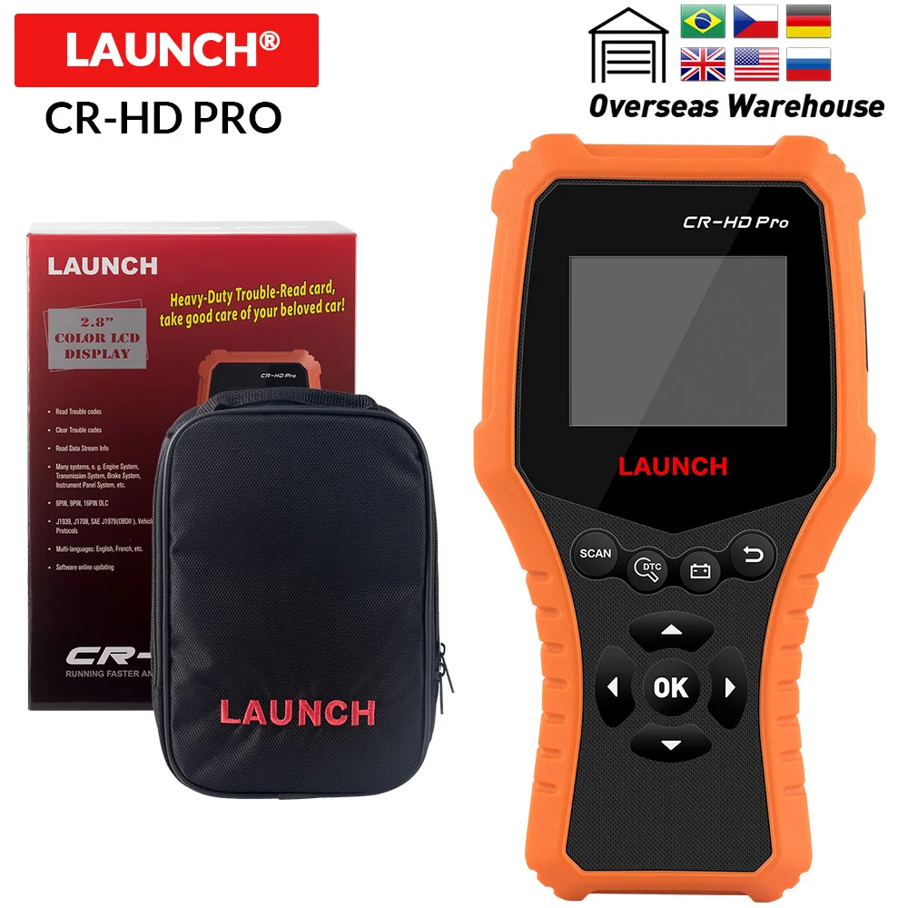 

2019 New arrival LAUNCH CR-HD Pro for Truck OBD2 Code Reader OBDII EOBD Scanner x431 CR-HD Pro diagnostic tool free update