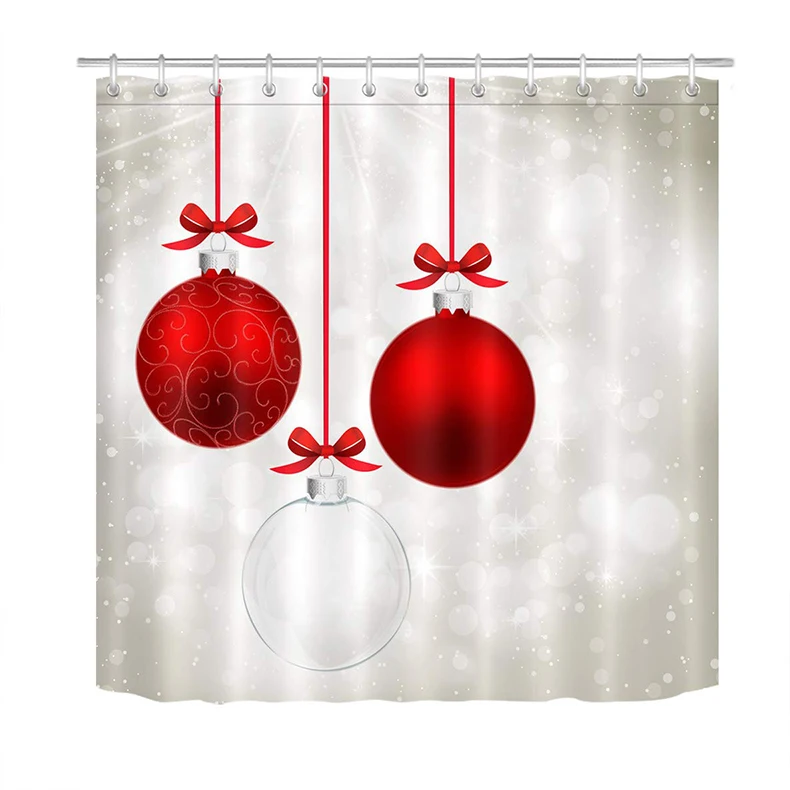 Merry Christmas занавеска для душа для ванной с рисунком снеговика Санты креативная Водонепроницаемая занавеска для душа с новогодним декором