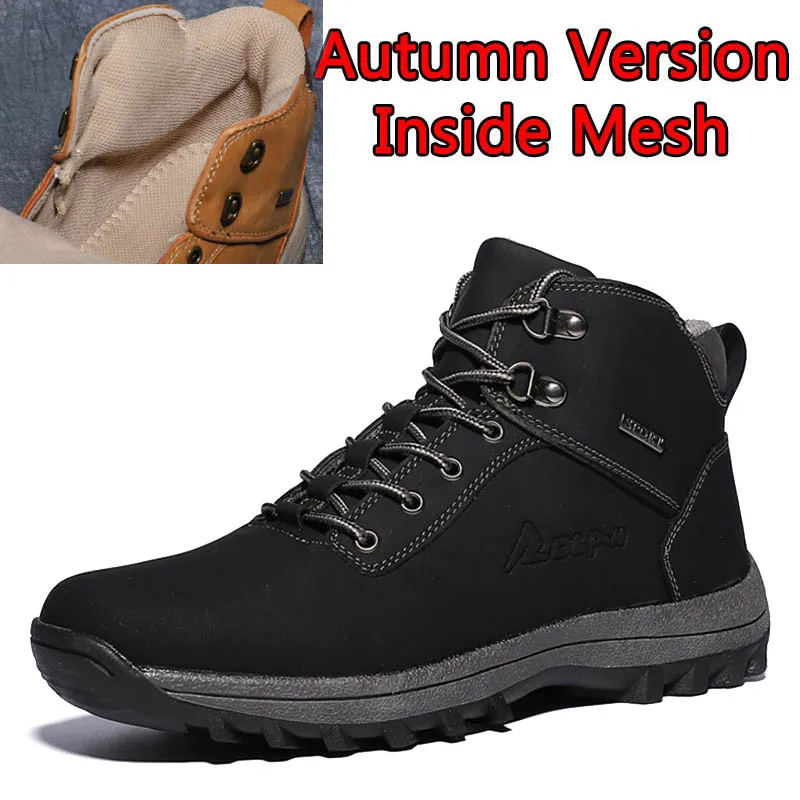 02Autumn Black SURGUT/мужские ботинки; Мужская обувь из натуральной кожи на шнуровке; высококачественные винтажные зимние ботинки в британском стиле; сезон осень-зима; мужские повседневные ботильоны - Цвет: 02Autumn Black