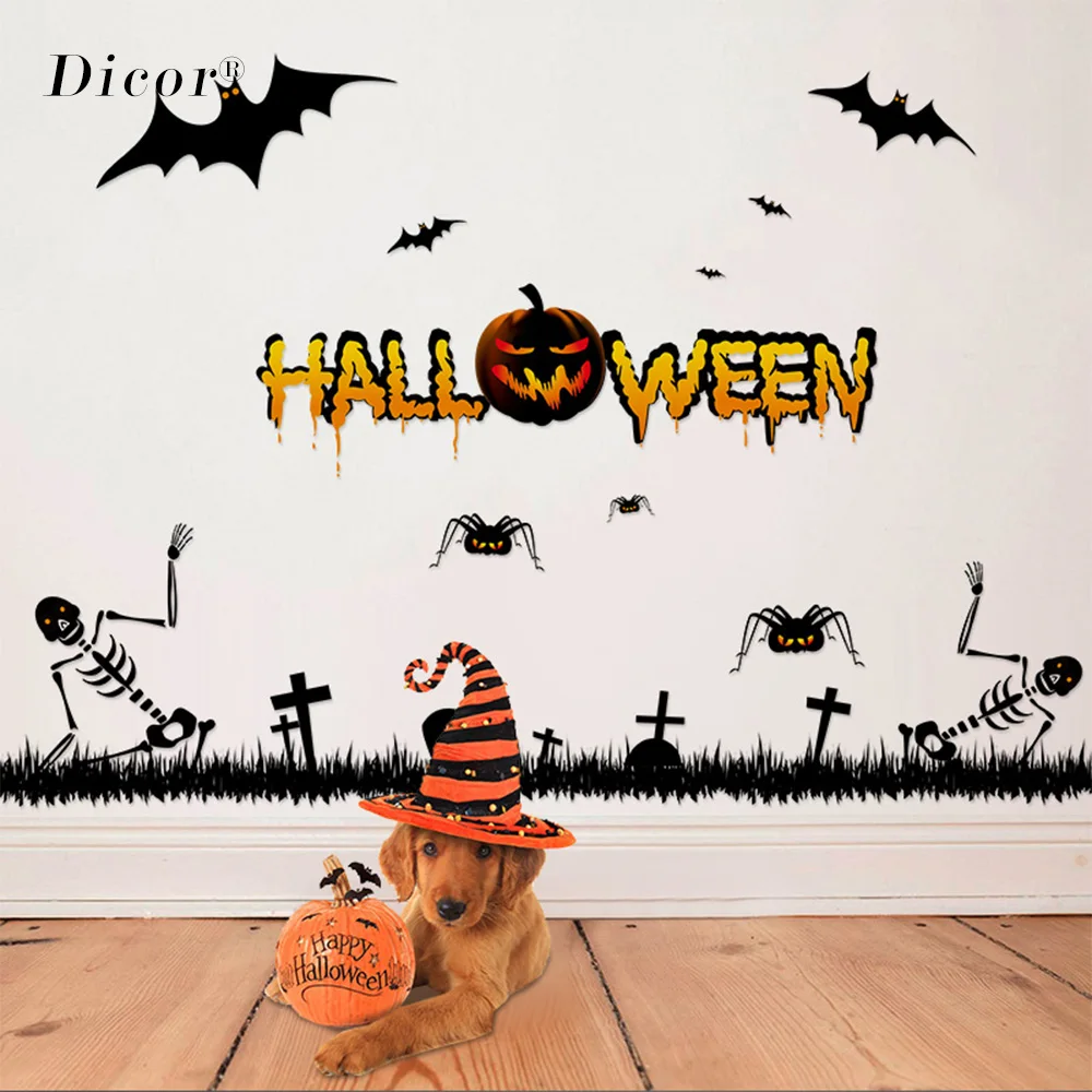 

Halloween Decoration Creative Funny Wall Sticker Cartoon Wall Stickers for Kids Rooms All Saints' Day All Hallows' Day Hallowmas