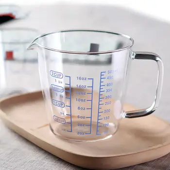 

Heat-resistant High Borosilicate Glass Measuring Cup With Scale For Household Kitchen Cooking Kids Diet Kitchen Accessories