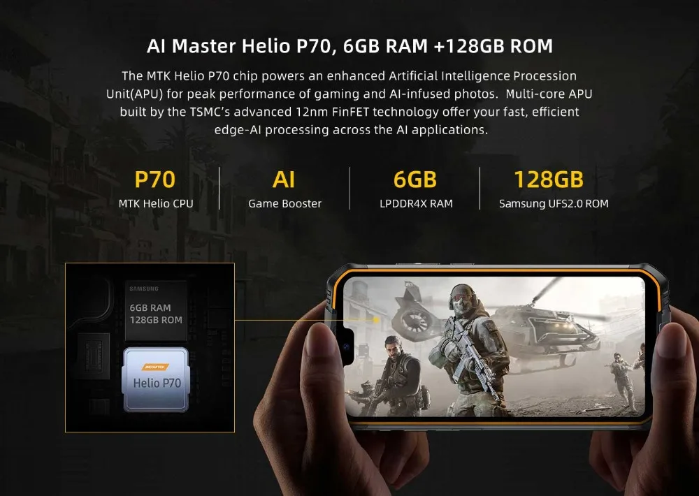 Doogee S68 Pro IP68 прочный телефон 5,8" ips дисплей Helio P70 Восьмиядерный 6 ГБ 128 ГБ 21 Мп+ 8 Мп+ 8 Мп 6300 мАч отпечаток пальца/NFC Смартфон