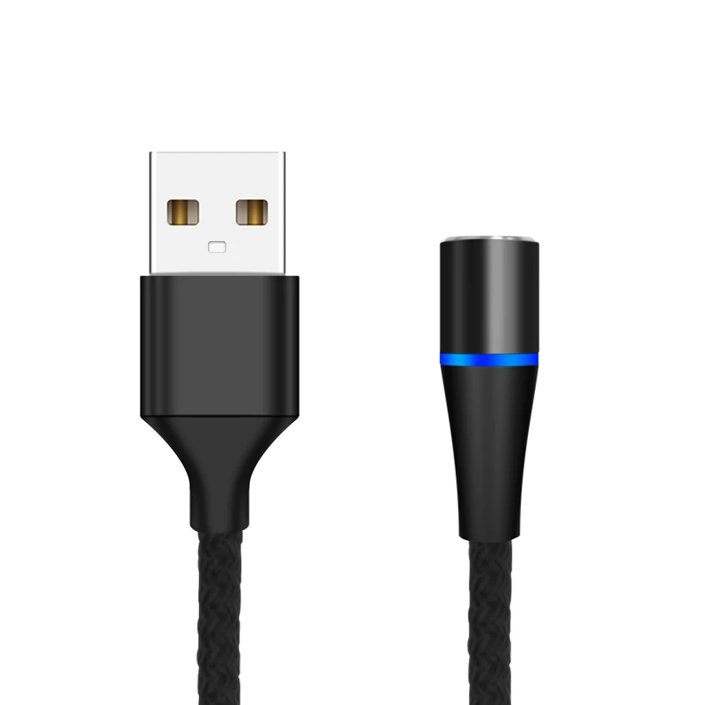 1 м магнитное зарядное устройство Micro USB кабель для Xiaomi Android Быстрая зарядка Магнит usb type C кабель Мобильный телефон шнур провод для samsung - Цвет: Balck