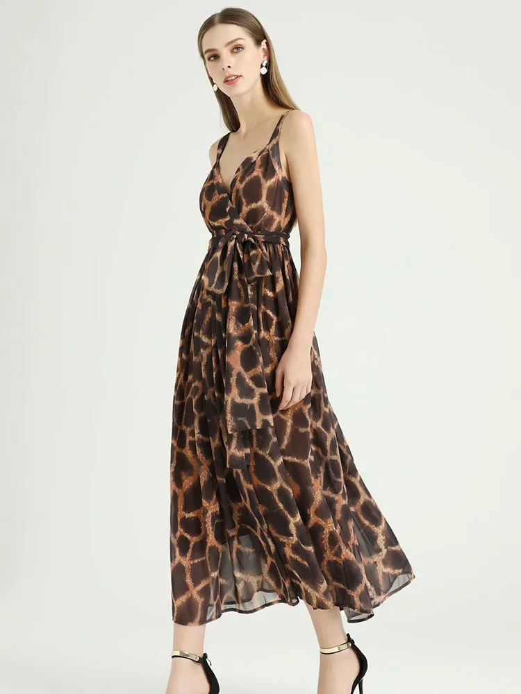 Vrouwen Sling Luipaard Lange Jurken 2020 Zomer Sexy V-hals Mouwloze Avondfeest Strand Tuniek Maxi Jurk Casual Zonnejurk Vrouwen Sling Luipaard Lange Jurken 2020 Zomer Sexy V-hals Mouwloze Avondfeest Strand Tuniek Maxi Jurk Casual Zonnejurk