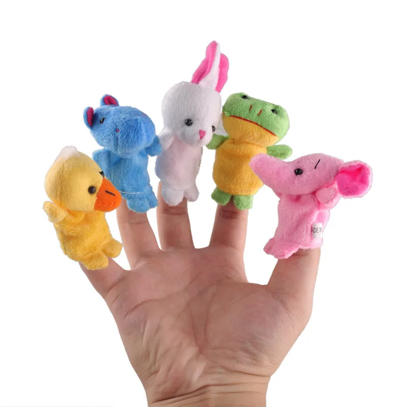 

Finger Cartoon Animal Family Puppets Set Mini Plush Baby Boys Girls Educational Story Before Bedtime Puppet Cloth Doll Cute Toys