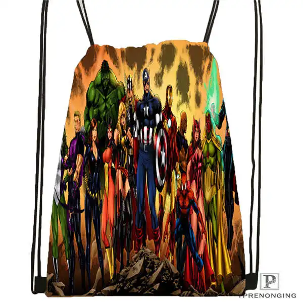 Customavengers_age_ofultrionDrawstring рюкзак сумка для мужчин и женщин милый рюкзак для детей(черная спинка) 31x40 см#20180611-03-147 - Цвет: Drawstring Backpack