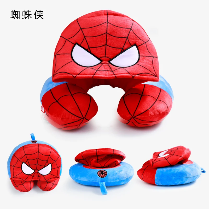 Disney Marvel Hero u-подушка Мстители Капитан США Железный человек Человек-паук с капюшоном u-подушка Мужская офисная Автомобильная подушка для шеи Дети