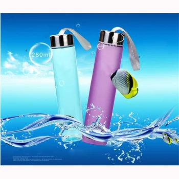 

6 Colors Frosted Leak-proof Plastic bottle 280ML H2O Unbreakable Portable Sports Water bottle For Outdoor Sport Running Camping