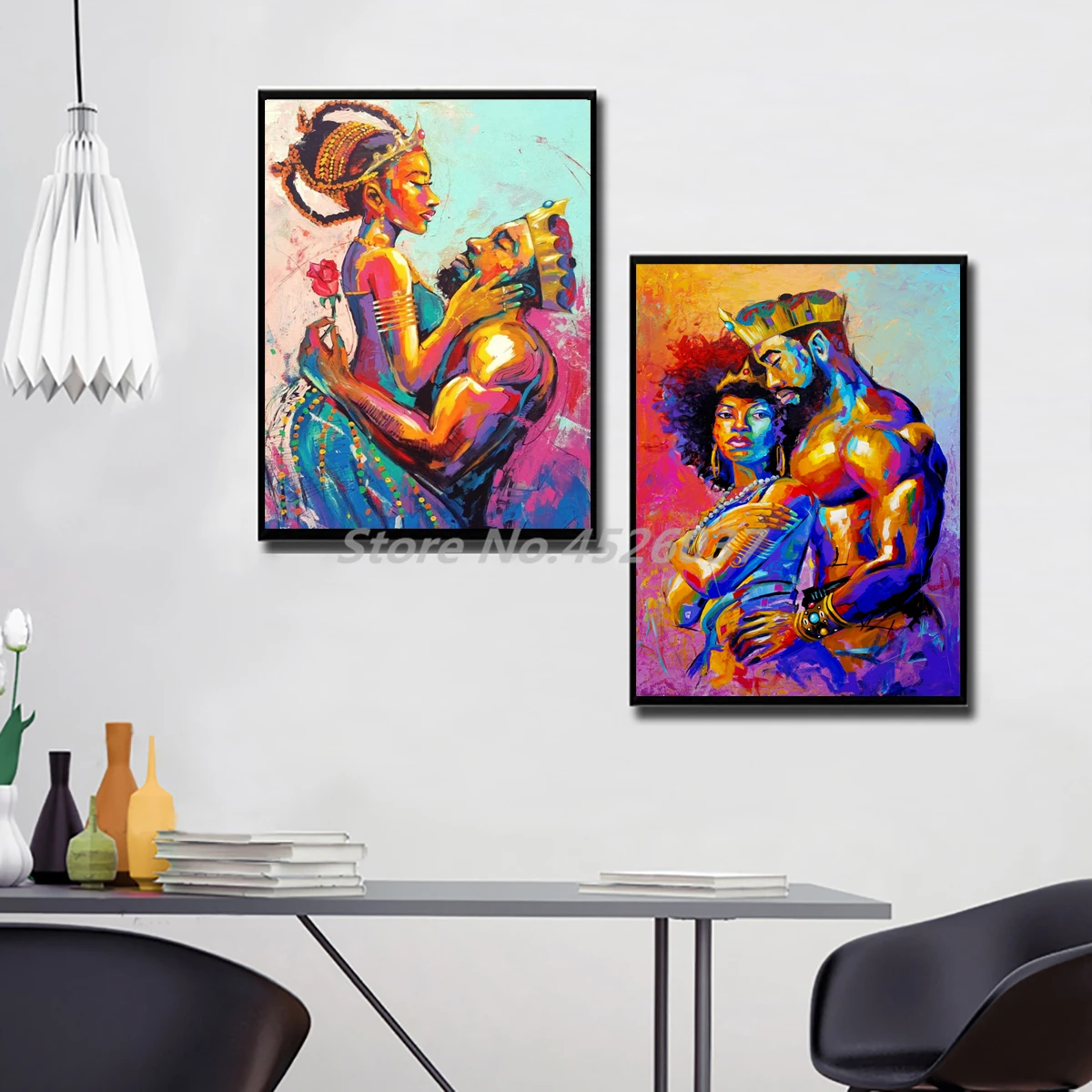 Black King And Queen Of Africa Sexy Oil Painting Lovers Couple Poster Painting On Canvas Bedroom Wall Art Decoration Pictures Painting Calligraphy Aliexpress
