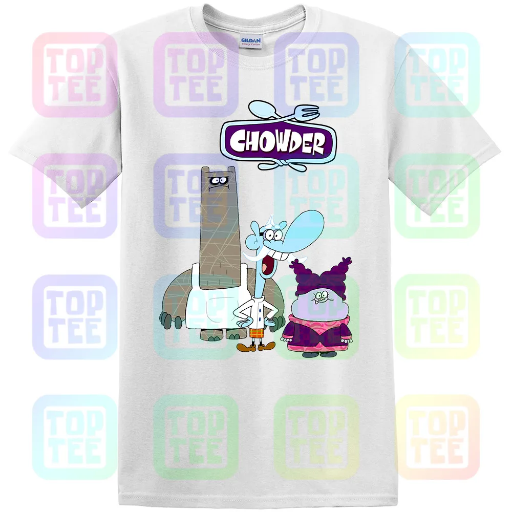 Chowder Cartoon Logo Title Schnitzel Mung Daal Chef 유니섹스 Mens Tee Crew ...