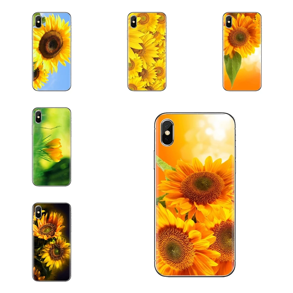 For Huawei G7 G8 P7 P8 P9 P10 P20 P30 Lite Mini Pro P Smart Plus 2017 2018 2019 Soft Transparent Shell Covers Yellow Sunflower |