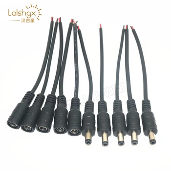

New arrive 10pcs 5.5x2.1mm Plug DC Female Male Cable Wire Connector led DC plug For 3528 5050 single color LED Strip Lighting