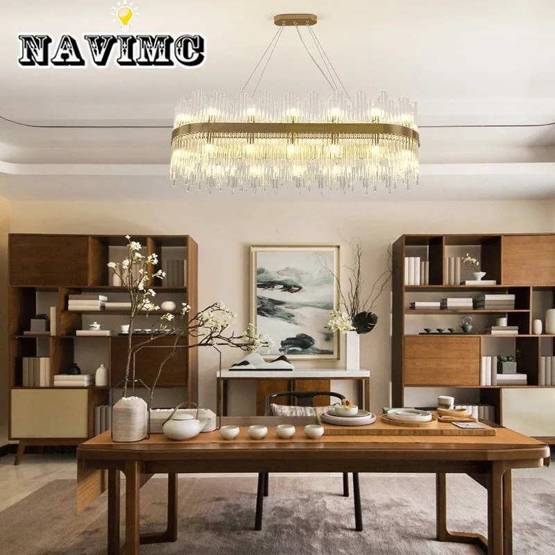 Oval Design Modern Chandelier Lighting AC110V 220V Lustre LED Dinning Room Living Room Lights