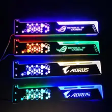 Support de carte graphique LED GPU pour ordinateur, 12 couleurs, RGB, Structure solide