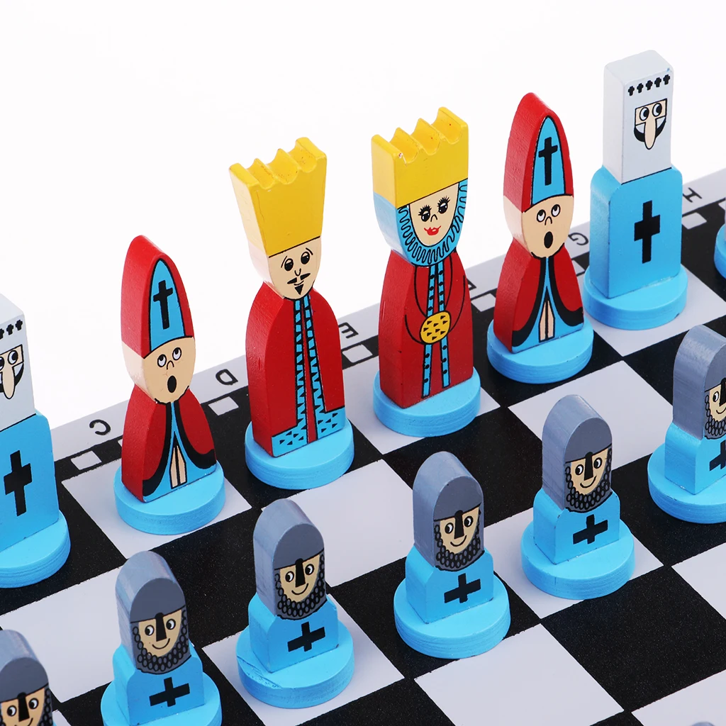 1 Set Travel Chess Set with Chess Board Educational Toys International Chess Chessman for Kids and Adults for Chess Games 