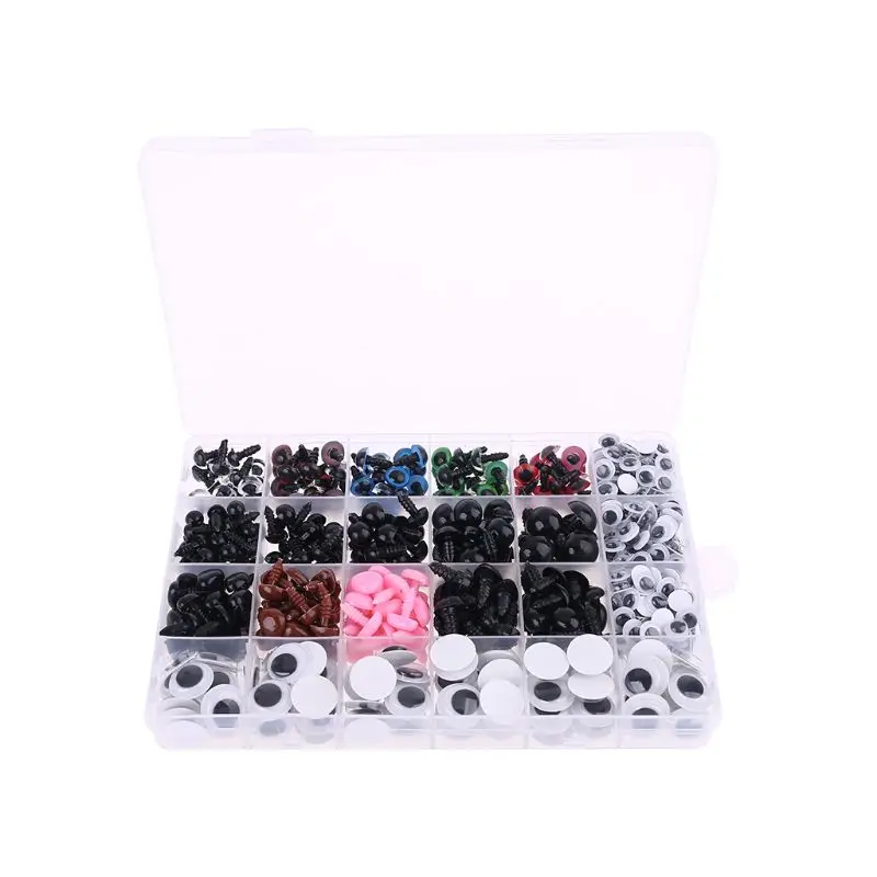 

586pcs/box Plastic Safety Eyes Nose with Washers for Bear Doll Animal Puppet Toy
